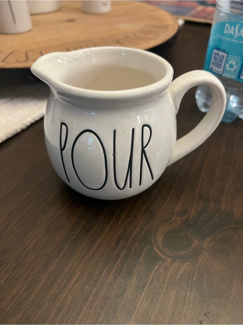 Rae Dunn White Ceramic 'POUR' Creamer Jug